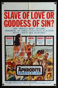 k040 APHRODITE GODDESS OF LOVE one-sheet movie poster '60 w/perfect body!