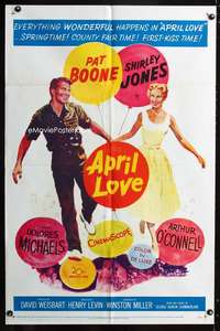 k042 APRIL LOVE one-sheet movie poster '57 Pat Boone, Shirley Jones