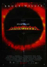 k044 ARMAGEDDON advance one-sheet movie poster '98 Bruce Willis, Michael Bay