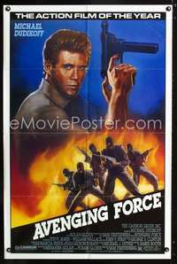 k047 AVENGING FORCE one-sheet movie poster '86 Dudikoff, THE action film!
