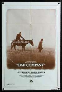 k049 BAD COMPANY one-sheet movie poster '72 Jeff Bridges, western!