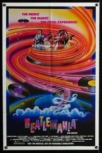 k067 BEATLEMANIA one-sheet movie poster '81 great artwork of The Beatles!