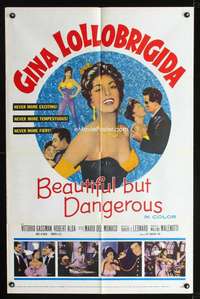 k069 BEAUTIFUL BUT DANGEROUS one-sheet movie poster '57 Gina Lollobrigida