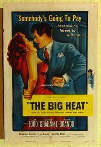 k079 BIG HEAT one-sheet movie poster '53 Glenn Ford, Grahame, Fritz Lang