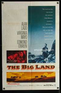 k080 BIG LAND one-sheet movie poster '57 Alan Ladd, Virigina Mayo, O'Brien