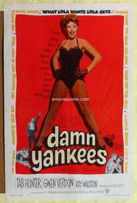 k170 DAMN YANKEES one-sheet movie poster '58 baseball, sexy Gwen Verdon!