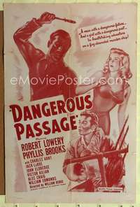 k172 DANGEROUS PASSAGE one-sheet movie poster R51 Robert Lowery, Brooks
