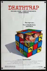 k184 DEATHTRAP style B one-sheet movie poster '82 Rubicks Cube art design!