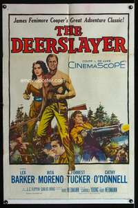 k186 DEERSLAYER one-sheet movie poster '57 Lex Barker, Rita Moreno