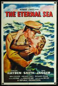 k215 ETERNAL SEA one-sheet movie poster '55 Sterling Hayden, Alexis Smith