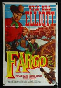 k230 FARGO one-sheet movie poster '52 Wild Bill Elliott, Phyllis Coates