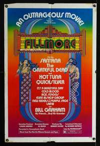 k237 FILLMORE one-sheet movie poster '72 Grateful Dead, Santana, Byrd art!