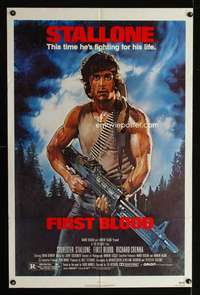 k240 FIRST BLOOD one-sheet movie poster '82 Sylvester Stallone as Rambo!