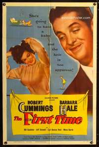 k241 FIRST TIME one-sheet movie poster '52 Robert Cummings, Barbara Hale