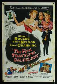 k242 FIRST TRAVELING SALESLADY one-sheet movie poster '56 Ginger Rogers