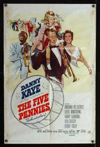 k243 FIVE PENNIES one-sheet movie poster '59 Danny Kaye, Louis Armstrong