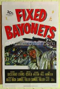 k244 FIXED BAYONETS one-sheet movie poster '51 Sam Fuller, Richard Basehart