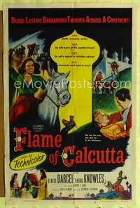 k245 FLAME OF CALCUTTA one-sheet movie poster '53 deadly assassins strike!