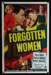 k260 FORGOTTEN WOMEN one-sheet movie poster '49 smoking bad Noel Neill!