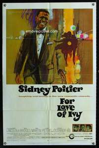k251 FOR LOVE OF IVY one-sheet movie poster '68 cool art of Sidney Poitier