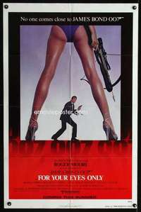 k256 FOR YOUR EYES ONLY advance one-sheet movie poster '81 Moore as James Bond!