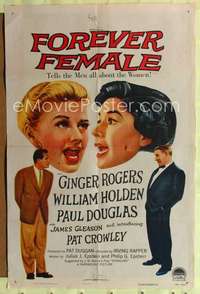 k259 FOREVER FEMALE one-sheet movie poster '54 Ginger Rogers, Holden