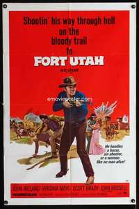 k264 FORT UTAH one-sheet movie poster '66 John Ireland, Virginia Mayo