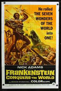 k272 FRANKENSTEIN CONQUERS THE WORLD one-sheet movie poster '66 Toho