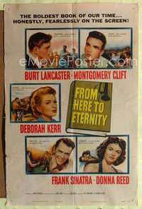 k281 FROM HERE TO ETERNITY one-sheet movie poster '53 Burt Lancaster