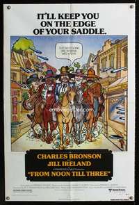 k282 FROM NOON TILL THREE style B one-sheet movie poster '76 Charles Bronson