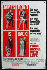 k283 FROM RUSSIA WITH LOVE style B one-sheet movie poster '64 Connery as Bond