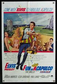 k285 FUN IN ACAPULCO one-sheet movie poster '63 Elvis Presley, Mexico!