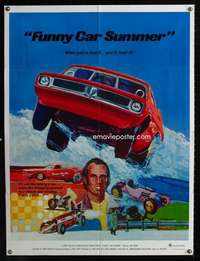 k288 FUNNY CAR SUMMER one-sheet movie poster '73 cool drag racing art!