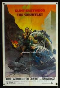 k293 GAUNTLET one-sheet movie poster '77 Eastwood, Frank Frazetta art!