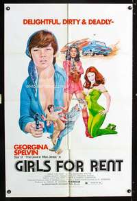 k301 GIRLS FOR RENT one-sheet movie poster '74 bad girl Georgina Spelvin!