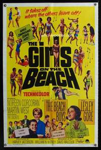k303 GIRLS ON THE BEACH one-sheet movie poster '65 The Beach Boys!