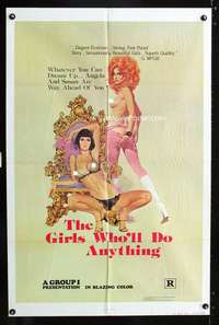 k304 GIRLS WHO'LL DO ANYTHING one-sheet movie poster '76 great sexy image!