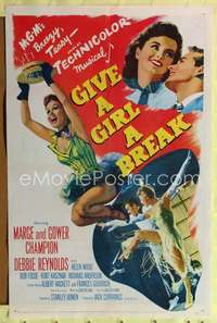 k306 GIVE A GIRL A BREAK one-sheet movie poster '53 Marge & Gower Champion