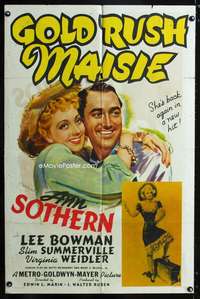 k314 GOLD RUSH MAISIE one-sheet movie poster '40 Ann Sothern, Bowman