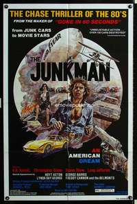 k394 JUNKMAN one-sheet movie poster '82 junk cars to movie stars!