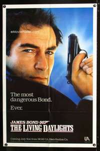 k447 LIVING DAYLIGHTS teaser one-sheet movie poster '86 James Bond!