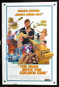 k481 MAN WITH THE GOLDEN GUN east hemi one-sheet movie poster '74 James Bond!