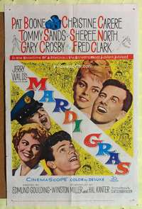 k483 MARDI GRAS one-sheet movie poster '58 Pat Boone, New Orleans!