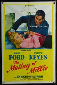 k490 MATING OF MILLIE one-sheet movie poster '47 Glenn Ford, Evelyn Keyes