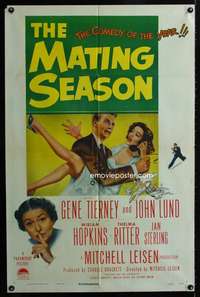 k491 MATING SEASON one-sheet movie poster '51 Gene Tierney, John Lund