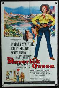k493 MAVERICK QUEEN one-sheet movie poster '56 Barbara Stanwyck, Zane Grey
