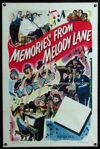 k499 MEMORIES FROM MELODY LANE one-sheet movie poster '47 barber quartet!