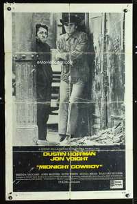 k506 MIDNIGHT COWBOY int'l one-sheet movie poster '69 Dustin Hoffman, Jon Voight