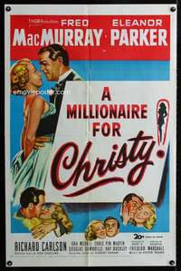 k509 MILLIONAIRE FOR CHRISTY one-sheet movie poster '51 Eleanor Parker
