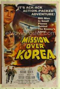 k512 MISSION OVER KOREA one-sheet movie poster '53 ack-ack action-packed!